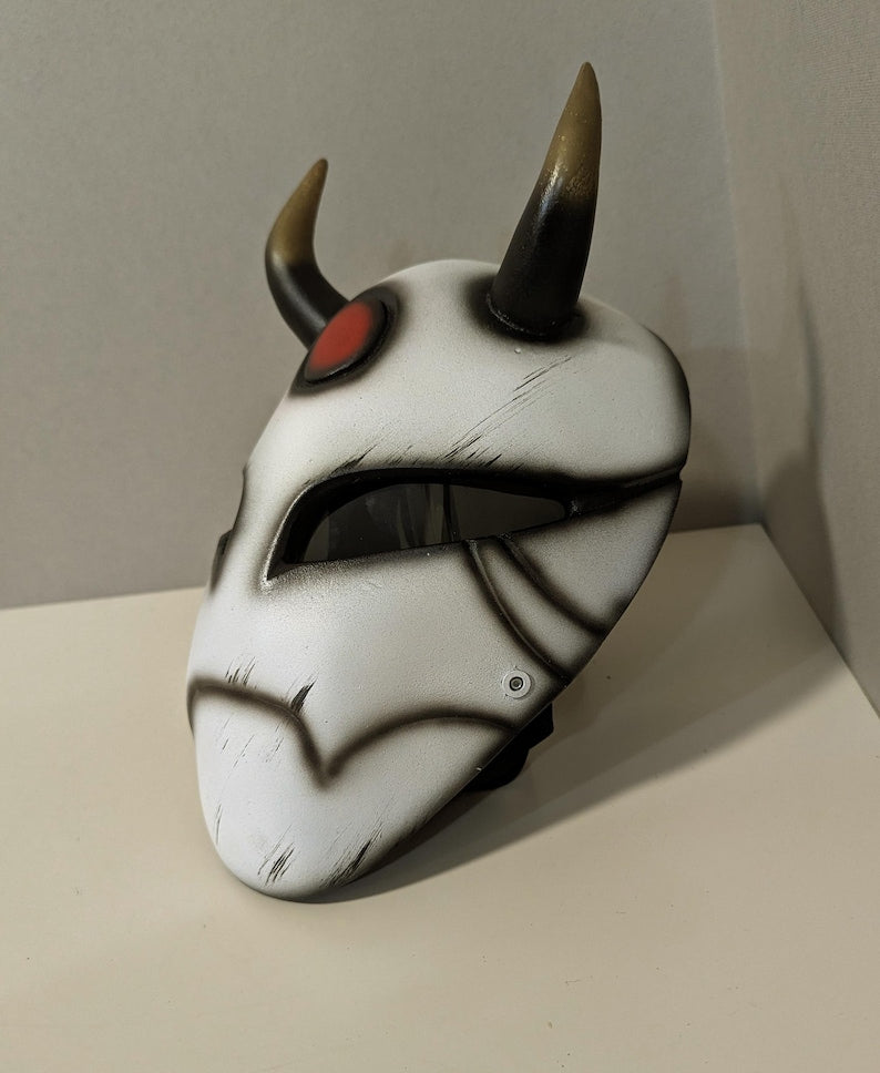 Oni Kabuki Horror Mask — Handmade Demon Face Mask for Cosplay & Halloween