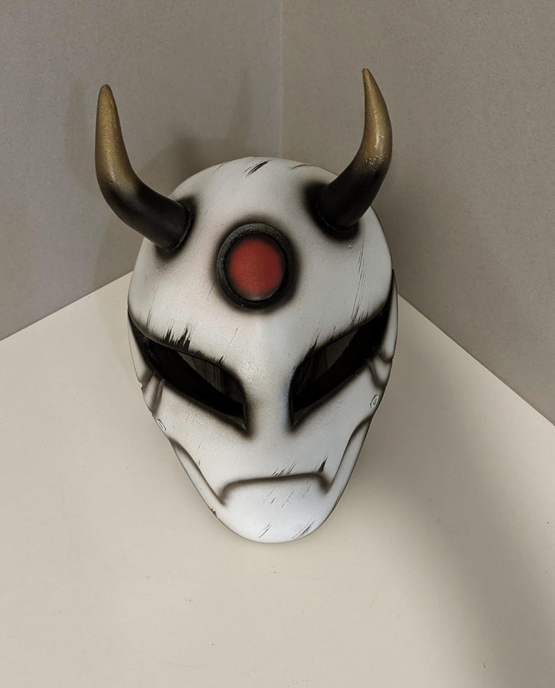 Oni Kabuki Horror Mask — Handmade Demon Face Mask for Cosplay & Halloween